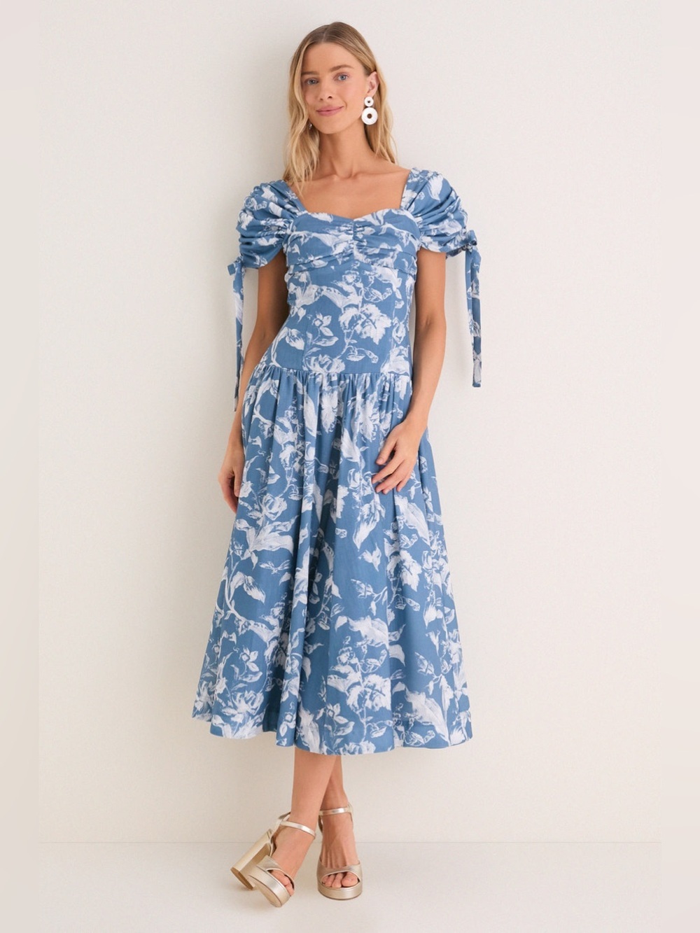 Hyacinth House Tuckernuck Vintage Blue Floral Marianna Maxi Dress, Size XS, NEW